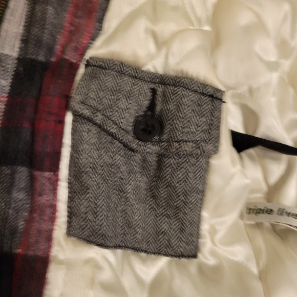 T5S 555Soul Triple 5 Soul Womans Plaid Winter Coat - Picture 4 of 8